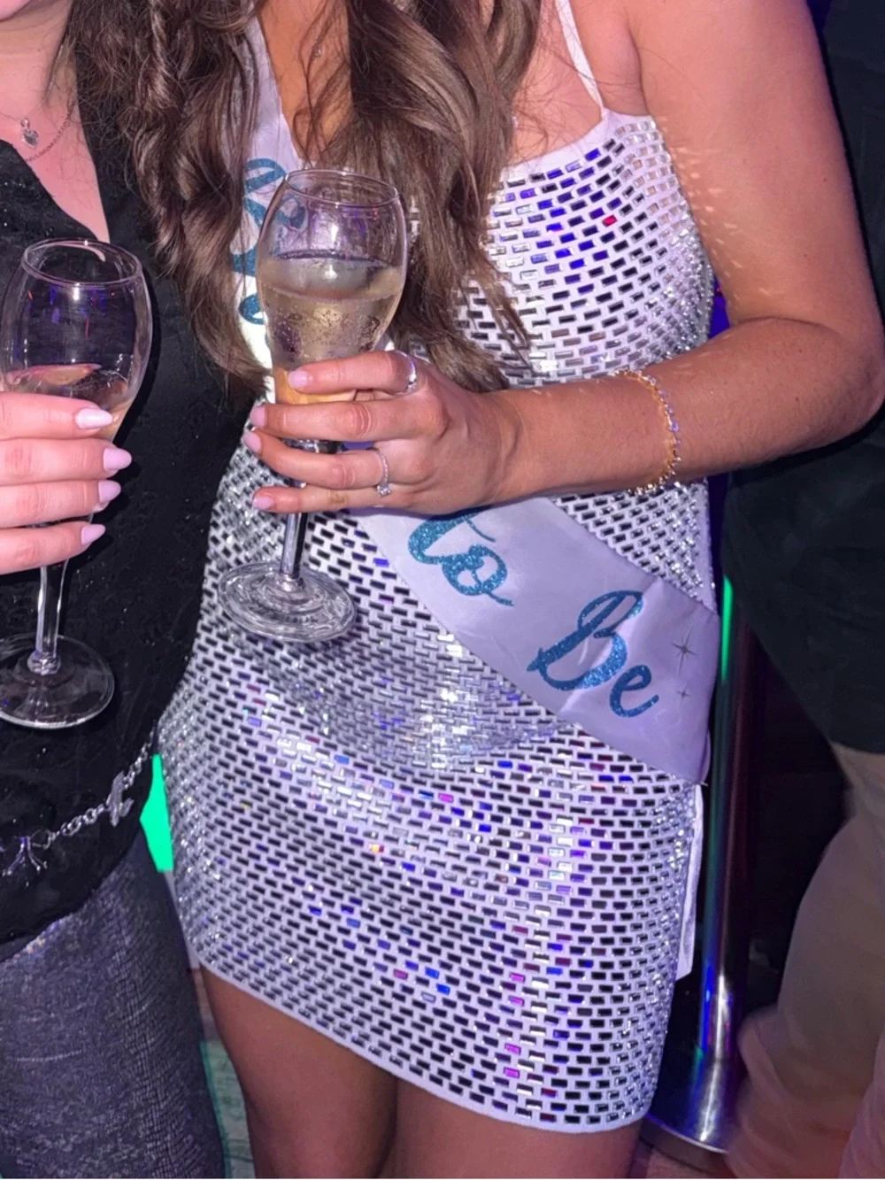 Retrofete Silver Disco Mini Dress - Picture 5 of 12